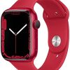 Apple Watch Series 7 [GPS 45mm] Smart Watch w/ (Product) RED Aluminum Case with (Product) RED Sport Band. Fitness Tracker, Blood Oxygen & ECG Apps, Always-On Retina Display, Water Resistant