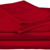 Carressa Linen 600 Thread Count 100% Long Staple Soft Egyptian Cotton Sheet Set, 4 Piece Set, King Sheets,Upto 17" Deep Pocket, Smooth & Soft Sateen Weave, Deep Pocket, Luxury Bedding, Red