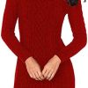 LaSuiveur Women's Slim Fit Cable Knit Long Sleeve Sweater Dress