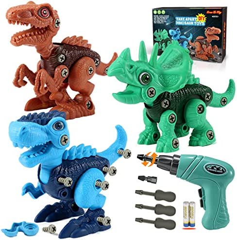 Kids Toys Stem Dinosaur Toy: Take Apart Dinosaur Toys for kids 3-5| Learning Educational Building construction Sets with Electric Drill| Birthday Gifts for Toddlers Boys Girls Age 3 4 5 6 7 8 Year Old