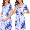Ekouaer Nursing Gown 3 in 1 Delivery/Labor/Nursing Nightgown Women Maternity Hospital Gown Zipper Breastfeeding Sleepwear