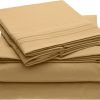 Mellanni King Size Sheet Set - Hotel Luxury 1800 Bedding Sheets & Pillowcases - Extra Soft Cooling Bed Sheets - Deep Pocket up to 16 inch Mattress - Wrinkle, Fade, Stain Resistant - 4 PC (King, Gold)