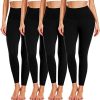 MOREFEEL 4 Pack High Waisted Leggings for Women-Soft Tummy Control Slimming Yoga Pants for Workout Running