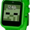 Accutime Kids Microsoft Minecraft Green Educational Learning Touchscreen Smart Watch Toy for Boys, Girls, Toddlers - Selfie Cam, Learning Games, Alarm, Calculator, Pedometer & More (Model: MIN4045AZ)