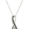 Amazon Collection Sterling Silver Black and White Diamond Infinity Pendant Necklace (1/3 cttw), 18"