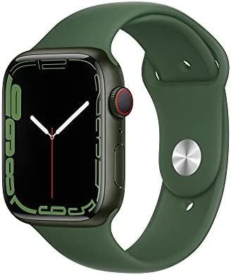 Apple Watch Series 7 [GPS + Cellular 45mm] Smart Watch w/ Green Aluminum Case with Clover Sport Band. Fitness Tracker, Blood Oxygen & ECG Apps, Always-On Retina Display, Water Resistant