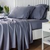 Bedsure Cooling Sheets Set King - 100% Viscose from Bamboo Sheet, 4 Pcs Grey King Size Breathable Sheets with16 Inch Deep Pocket Bed Sheets Set