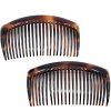 Camila Paris AD66/2 French Side Combs Large 2 Pack Curved Tortoise Shell Flexible Decorative Hair Combs, Strong Hold Hair Comb Clips for Women, No Slip Styling Girls Hair Accessories, Made in France