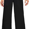 Floerns Women's Casual High Waisted Pleated Wide Leg Palazzo Pants Trousers