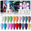 Gel Nail Polish with Larger Capacity, CLARFY 20+3 Fall Winter Gel Nail Polish Kit with Base Coat, Matte and Glossy Top Coat, Pink Blue White Gel Set for Nail Art, Salon, DIY Manicure, Christmas Gifts