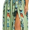 Generic Plus Size Butterfly Printed Long Dress for Women Casual V-Neck Short Sleeve Boho Flower Print Dress