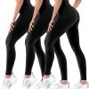 Hmuuo 3 Pack Leggings for Women Butt Lift High Waisted Tummy Control No See-Through Yoga Pants Workout Running Leggings