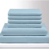 King Size Sheet Set - 6 Piece Set - 400-Thread-Count 100% Egyptian Cotton Bed Sheets - Deep Pockets - Easy Fit - Bed Sheets King Size - Light Blue Bed Sheets - Baby Blue - Kings Sheets - 6 PC