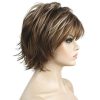 Lydell Short Layered Shaggy Full Synthetic Wig Wigs 12TT26 Brown Highlights