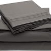 Mellanni King Size Sheet Set - Hotel Luxury 1800 Bedding Sheets & Pillowcases - Extra Soft Cooling Bed Sheets - Deep Pocket up to 16" Mattress - Wrinkle, Fade, Stain Resistant - 4 Piece (King, Gray)