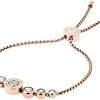 Michael Kors Women's Stainless Steel Rose Gold-Tone Slider Bracelet with Crystal Accents