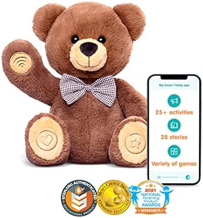 Smart Teddy Bear, Learning & Education Toy, Interactive Talking Teddy Bear,Storytime Toy, Toddler Learning Toy, Connected Smart Teddy,ABC Learning for Toddlers, Best Gift for 3 4 5 6 Years Old Kids
