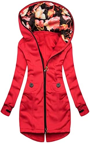 Womens Winter Zipper Thicken Puffer Coat Solid Color Down Puffer Mid Length Pocket Coat Warm Casual Jacket With Fur Hood